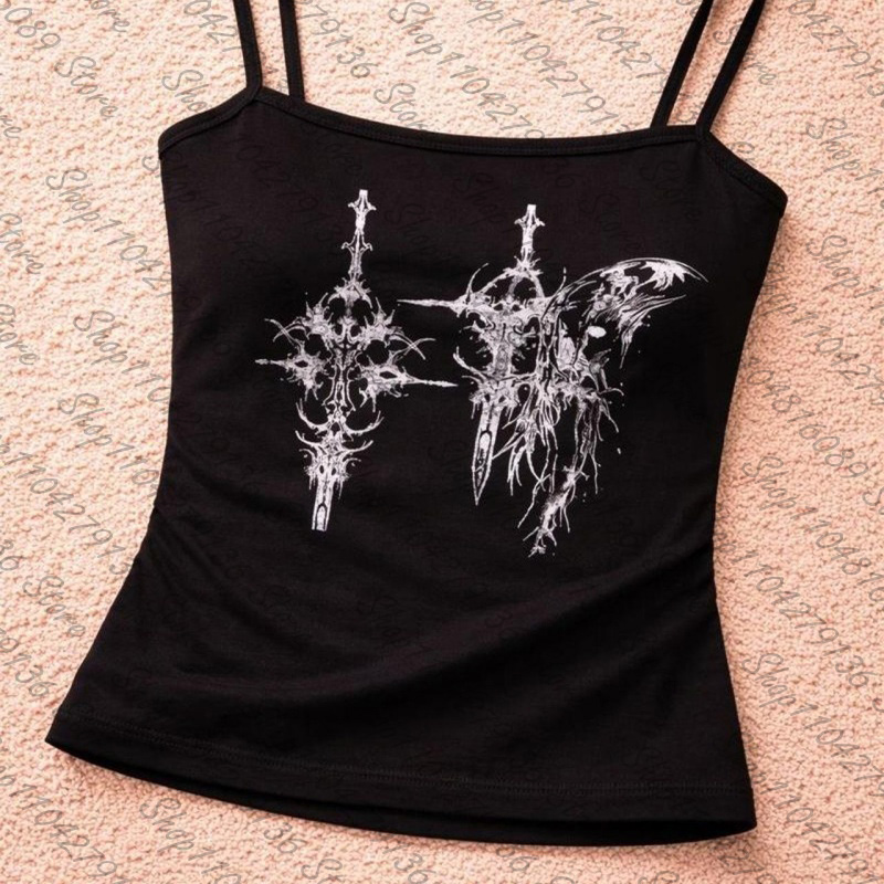 Gothic Women's Corset Tank Top - огляд і ціна Y2K Graphic Baby Tee Crop
