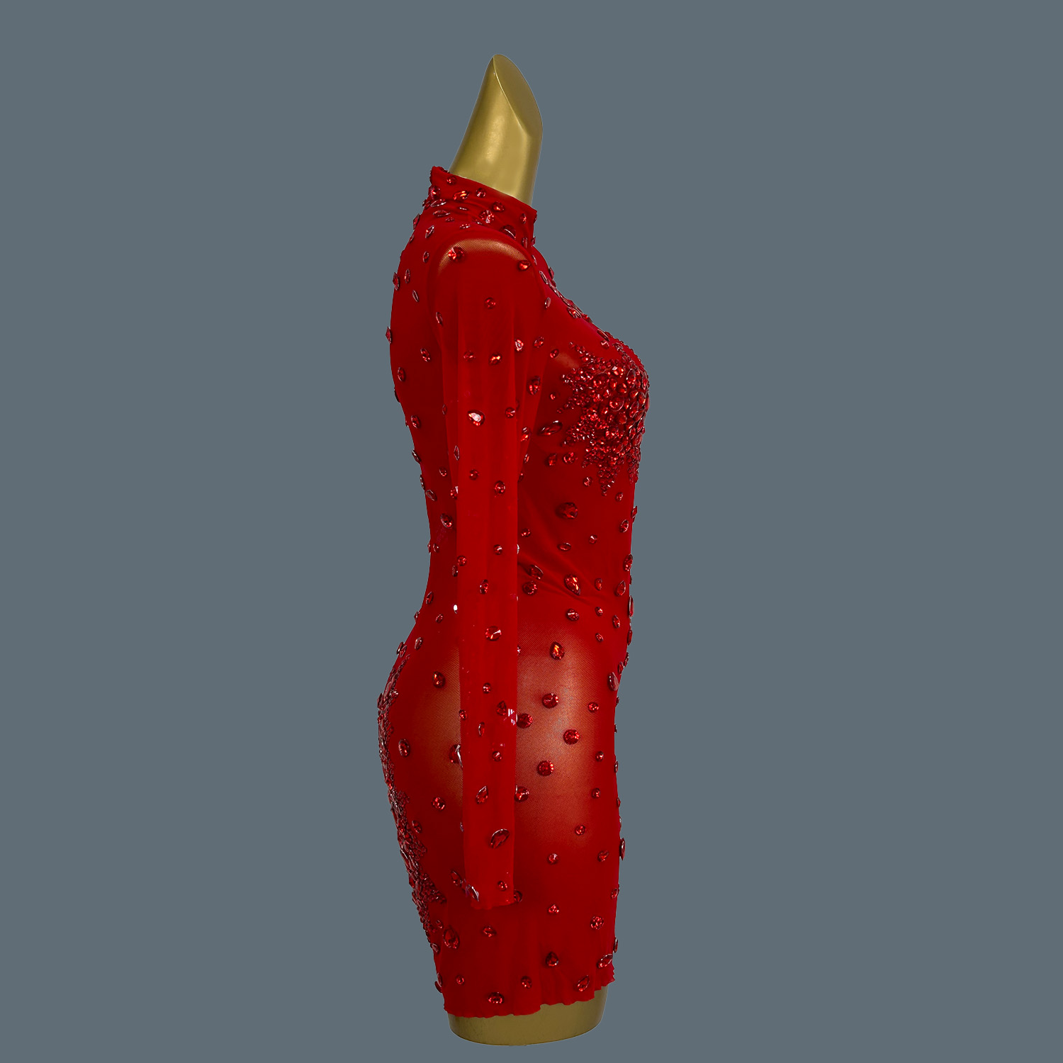 Luxury Sexy Red Rhinestones Sp - огляд і ціна Sparkly Rhinestone Club Party Dress