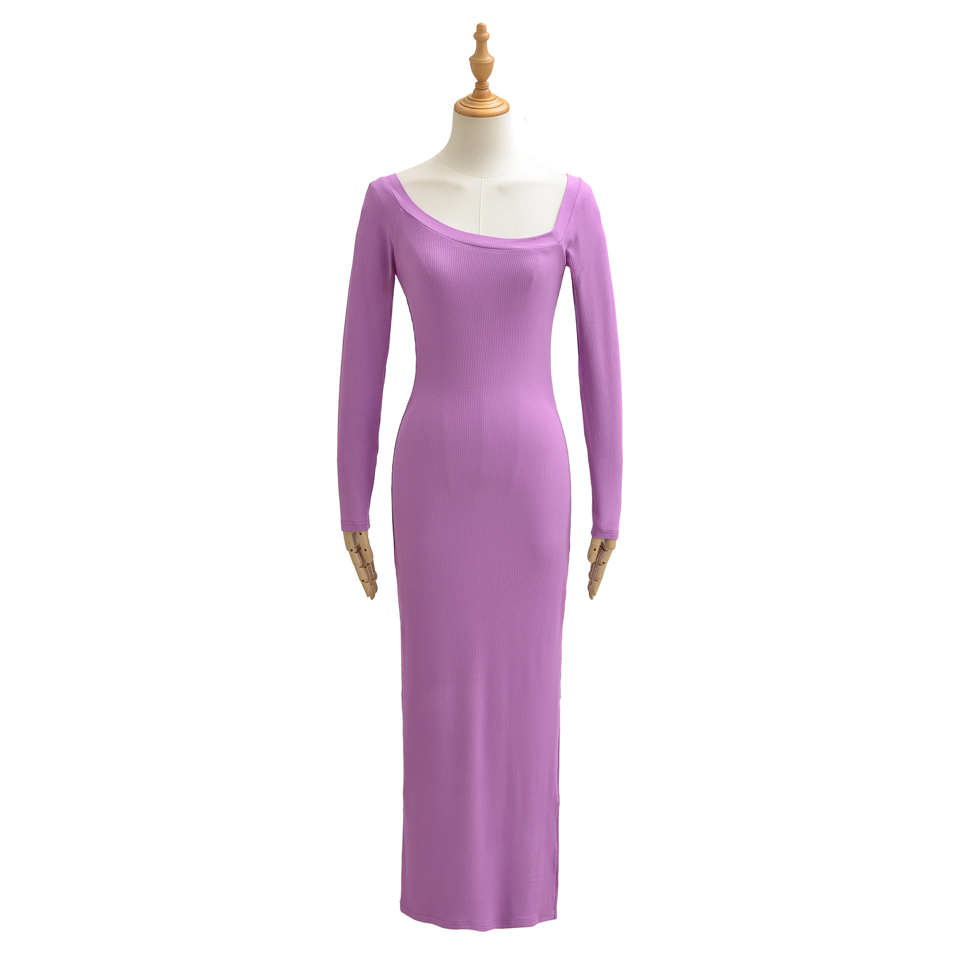 Ribbed Dress For Women Square  - огляд і ціна Bodycon Long Sleeve Ribbed Dress