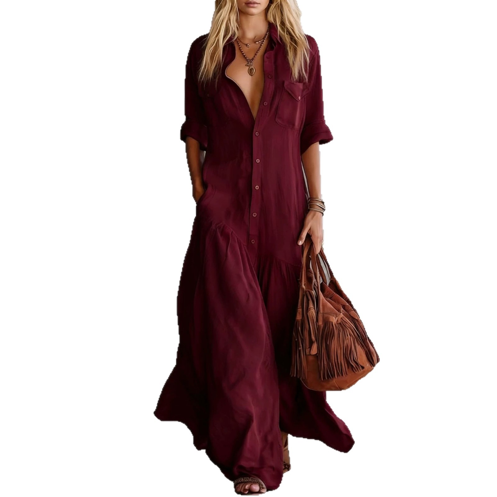 2026 Women's Summer Cotton Lin - огляд і ціна Casual Loose Linen Shirt Dress
