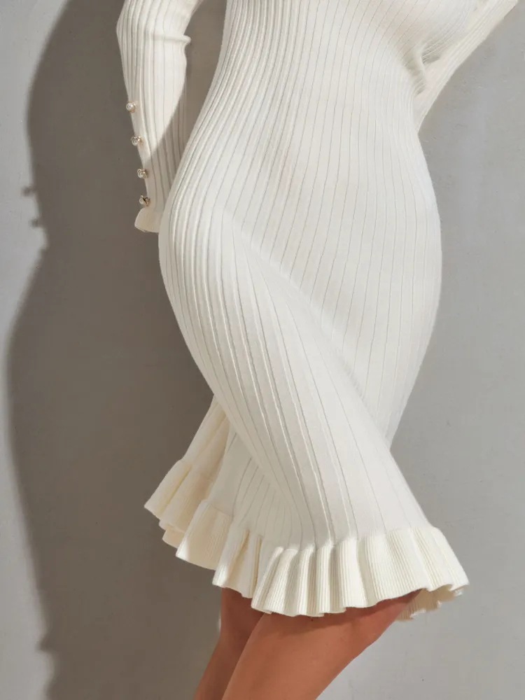 Women's Ribbed Knit Long Sleev - огляд і ціна Bodycon Long Sleeve Ribbed Dress
