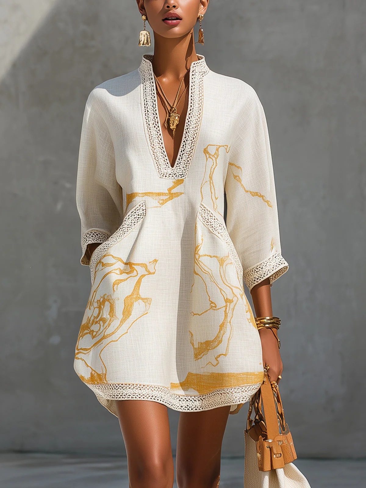 Elegant Mini Dress for Women F - огляд і ціна French Vintage Floral Midi Dress