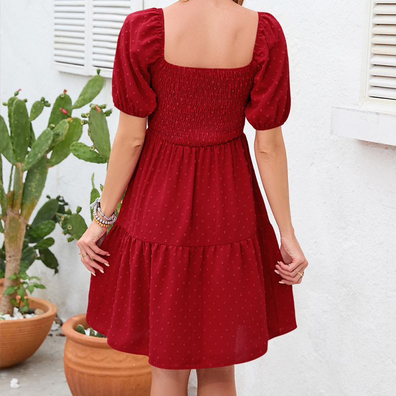 Elegant Women's Summer Short S - огляд і ціна Off Shoulder Puff Sleeve Sundress