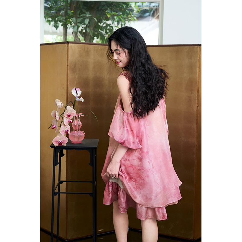 ELFSACK Women's Tie-Dye Jacqua - огляд і ціна Off Shoulder Puff Sleeve Sundress