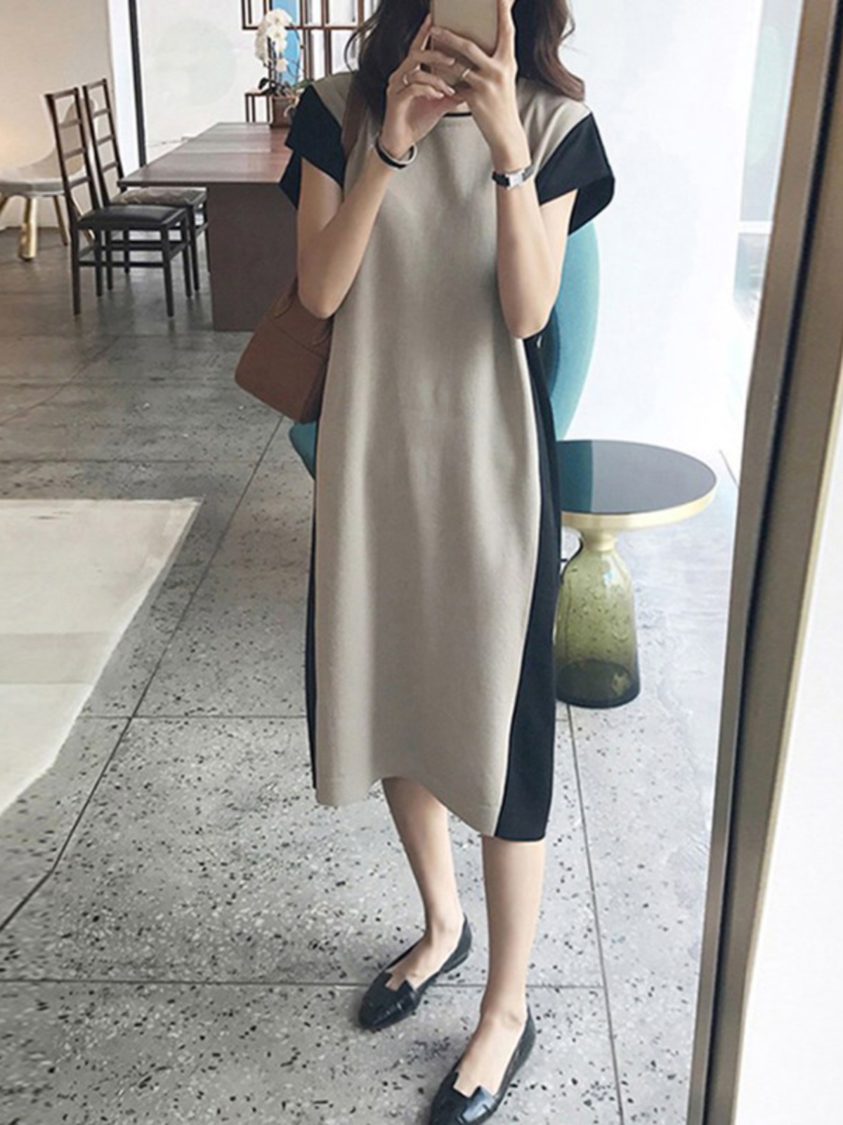Slimming Effectiveness Mid-Len - огляд і ціна Korean Style A Line Shirt Dress