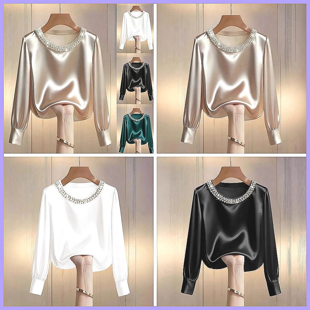 Elegant Beaded Satin Blouse fo - огляд і ціна Blouses