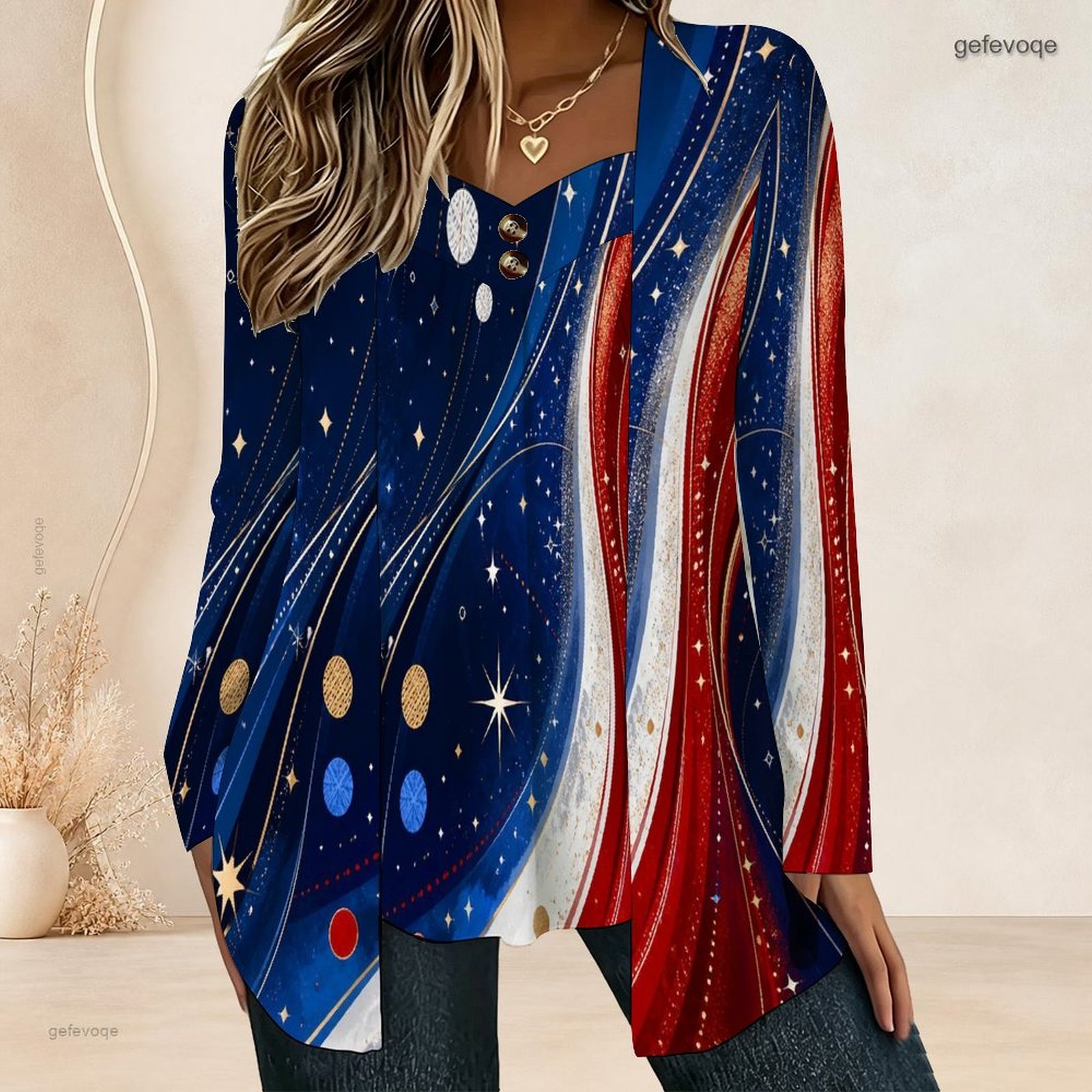 Women Fake Two Piece Long Slee - огляд і ціна Blouses