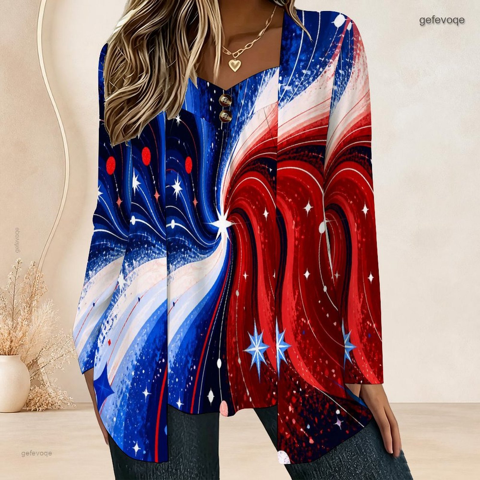 Women Fake Two Piece Long Slee - огляд і ціна Blouses