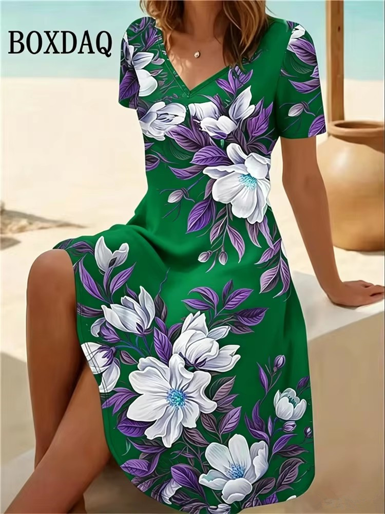 6XL Plus Size Women Dresses Su - огляд і ціна Boho Summer Beach Maxi Dress