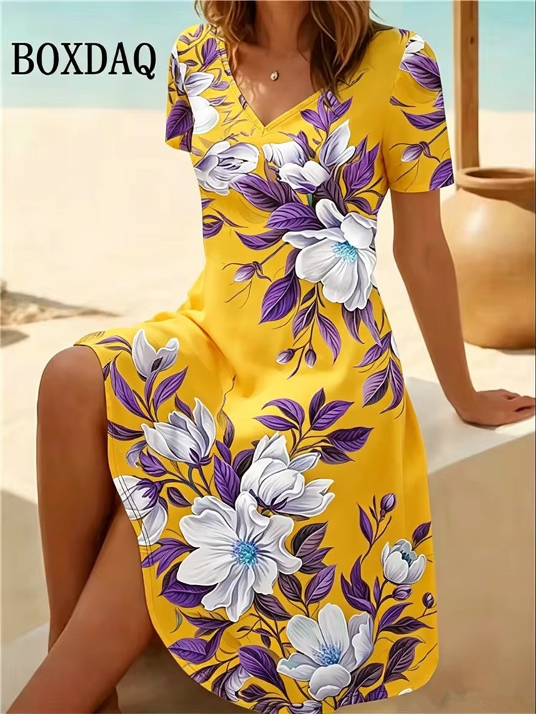 6XL Plus Size Women Dresses Su - огляд і ціна Boho Summer Beach Maxi Dress