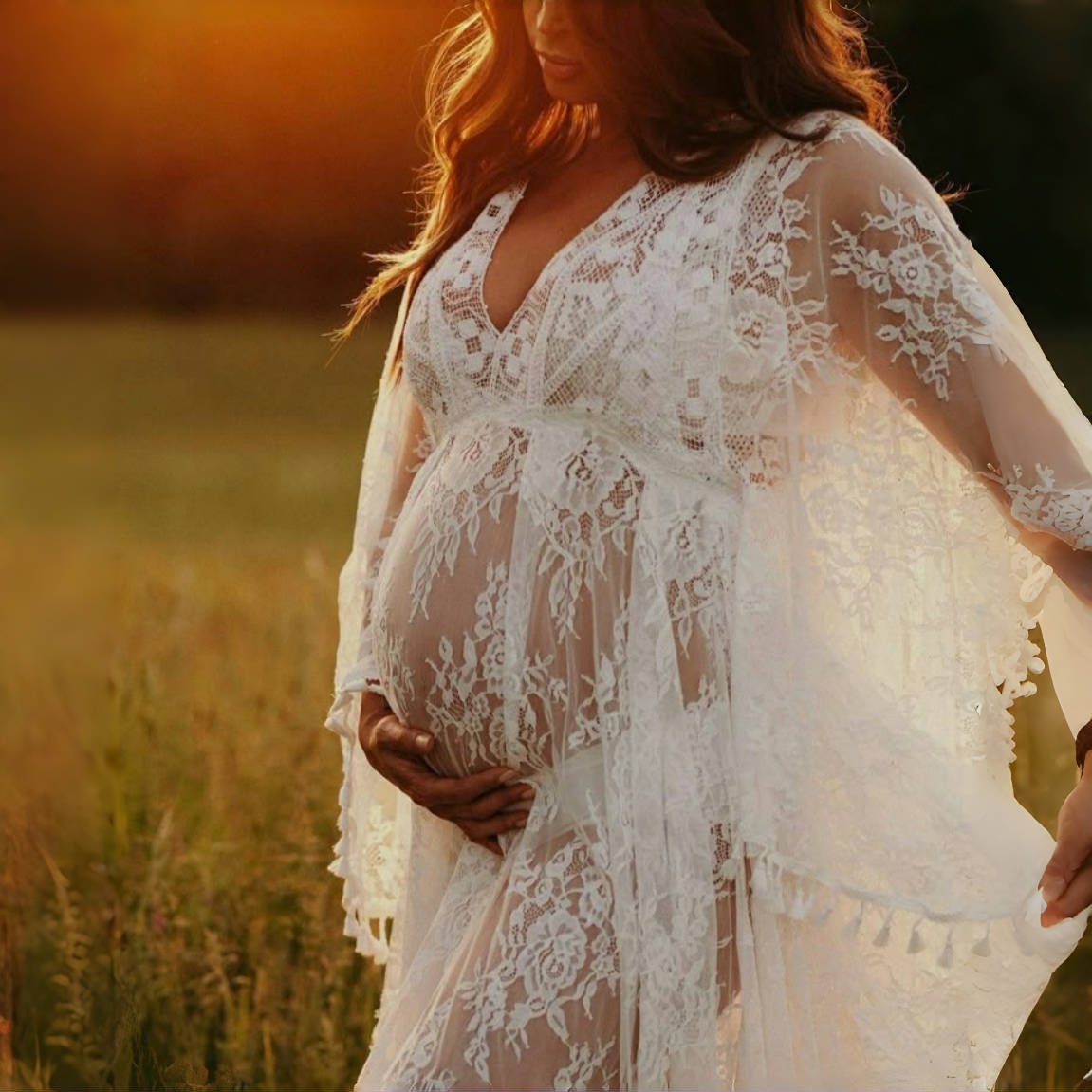 Boho Lace Matenrity Photo Shoo - огляд і ціна Boho Summer Beach Maxi Dress