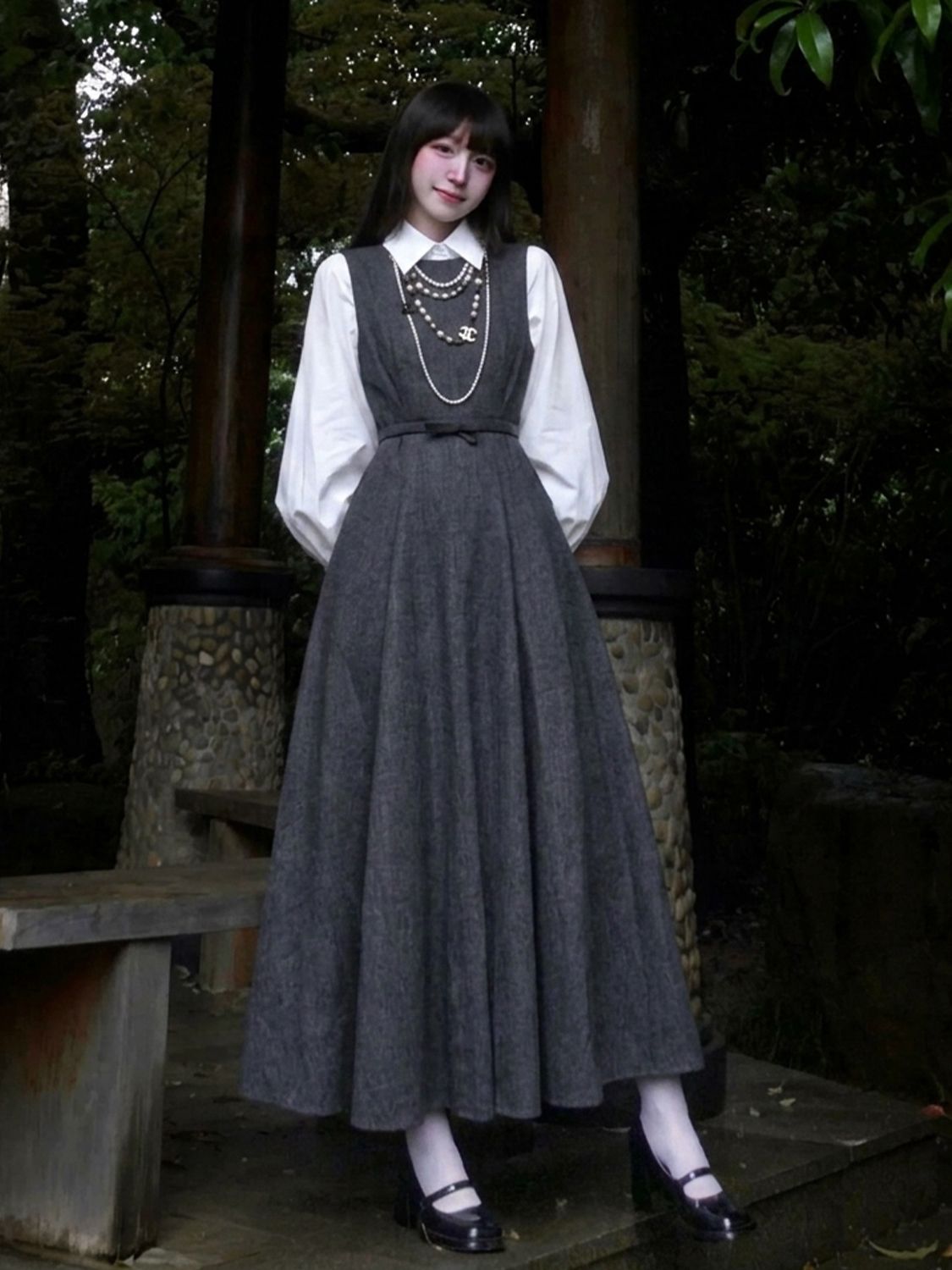 Korean Hepburn Style 2 Piece D - огляд і ціна Korean Style A Line Shirt Dress