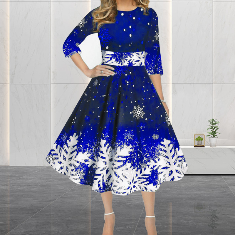 Winter Christmas Dresses Women - огляд і ціна French Vintage Floral Midi Dress