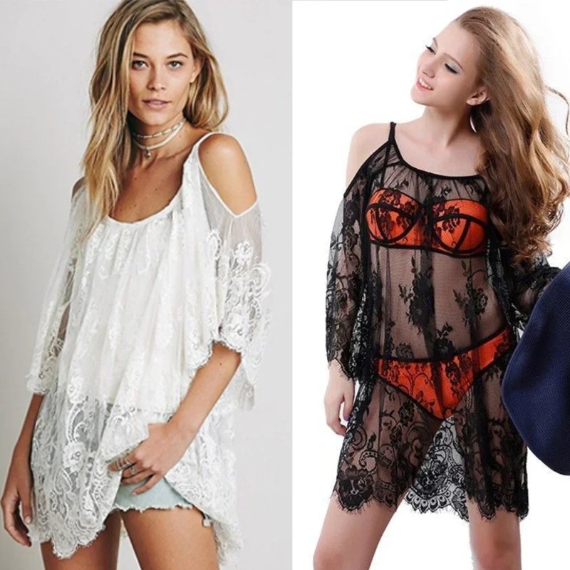 Women Sexy Lace Crochet Cover  - огляд і ціна Boho Summer Beach Maxi Dress
