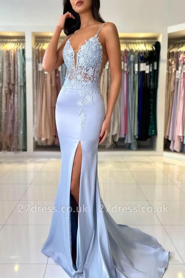 Elegant Mermaid Light Blue Pro - огляд і ціна Elegant Satin Evening Gown Split