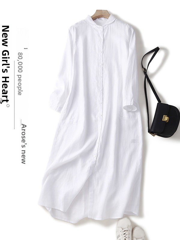 Casual Cotton Linen Loose Shir - огляд і ціна Casual Loose Linen Shirt Dress