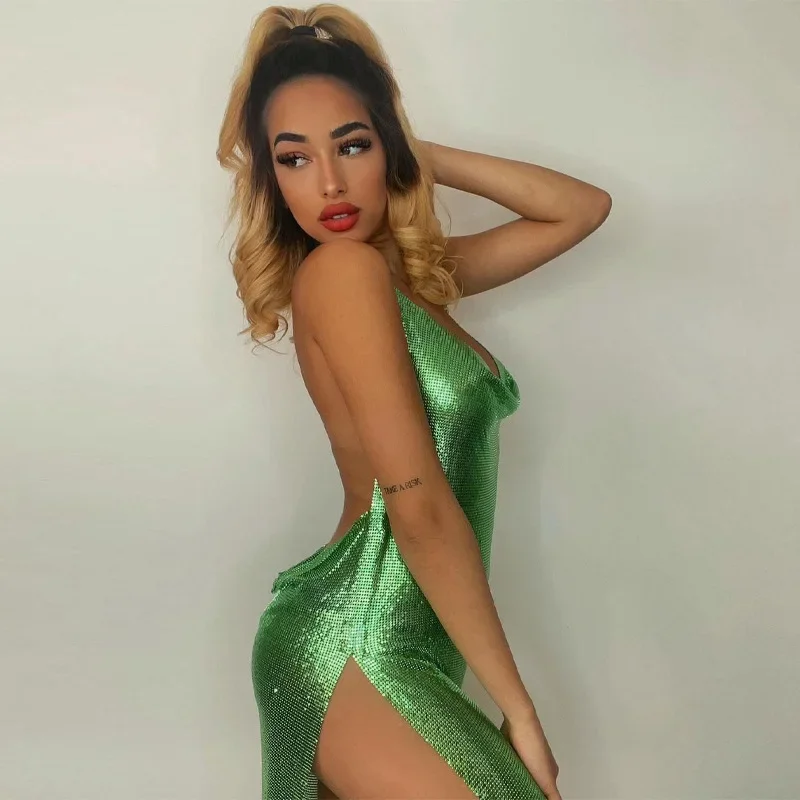 Gilding Mini Club Party Dress  - огляд і ціна Y2K Backless Halter Mini Dress