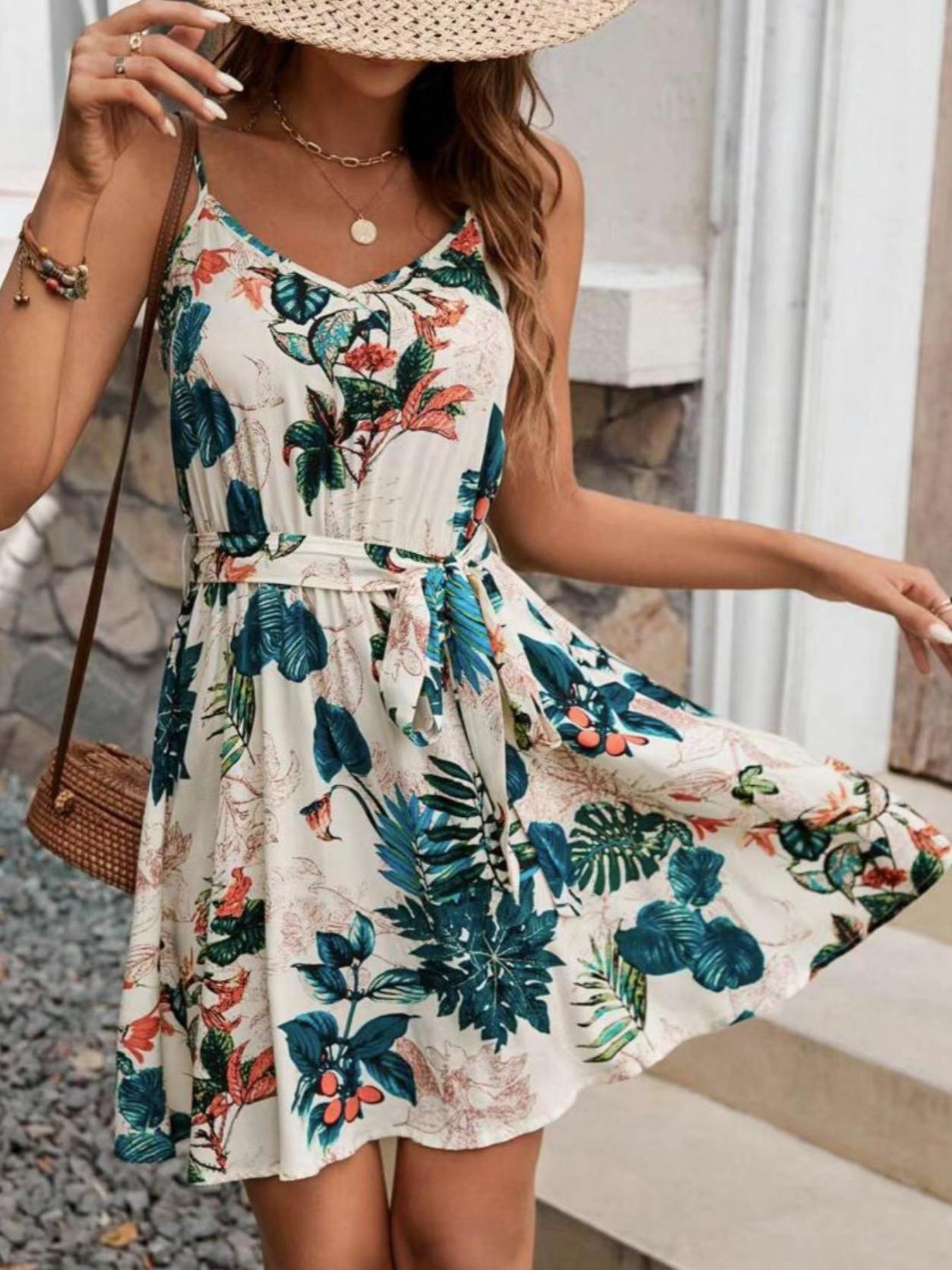A Bohemian-Style Women's Belt  - огляд і ціна French Vintage Floral Midi Dress