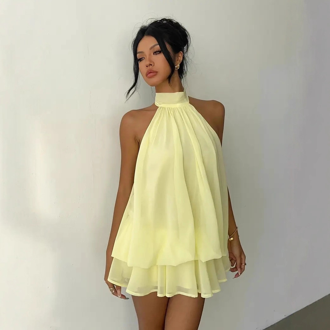 Women's Halter Neck Dress Back - огляд і ціна Y2K Backless Halter Mini Dress