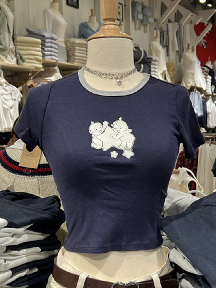 Angel Baby Graphic Slim T-shir - огляд і ціна Y2K Graphic Baby Tee Crop