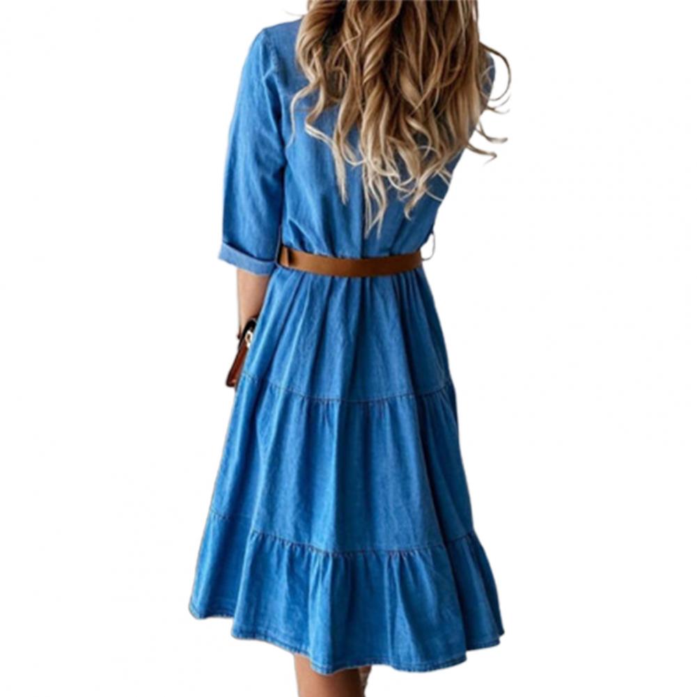 Denim Dress Three Quarter Slee - огляд і ціна French Vintage Floral Midi Dress