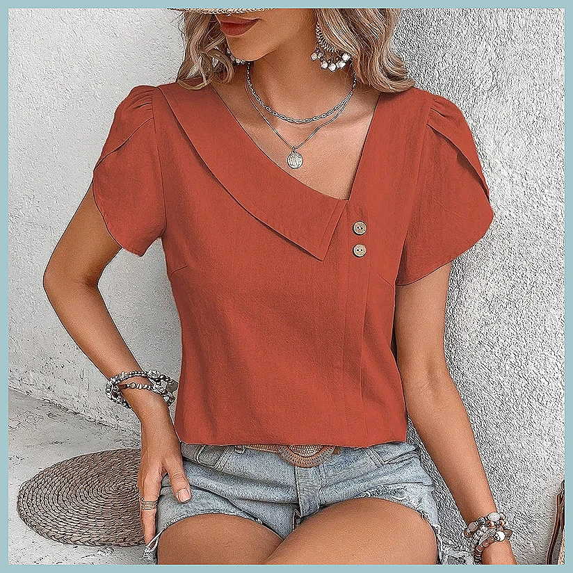 2024 Summer Vintage Solid Colo - огляд і ціна Blouses