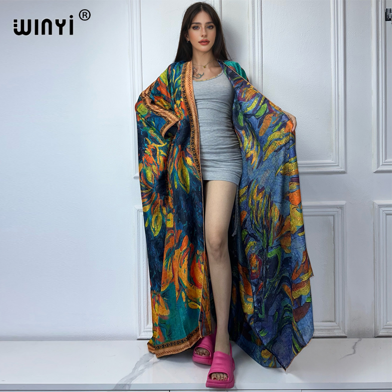 WINYI high quality boho print  - огляд і ціна Boho Summer Beach Maxi Dress