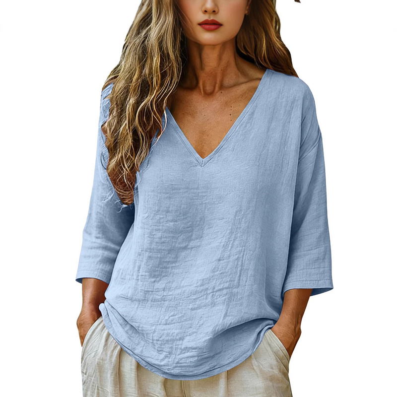Women V Neck Seven Quarter Sle - огляд і ціна Blouses