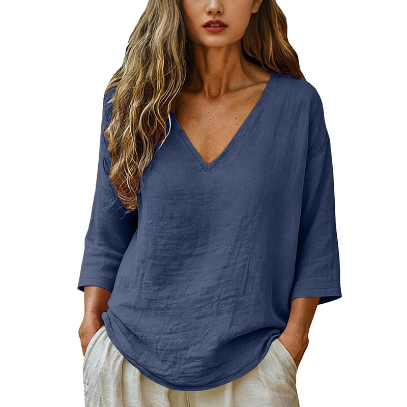 Women V Neck Seven Quarter Sle - огляд і ціна Blouses