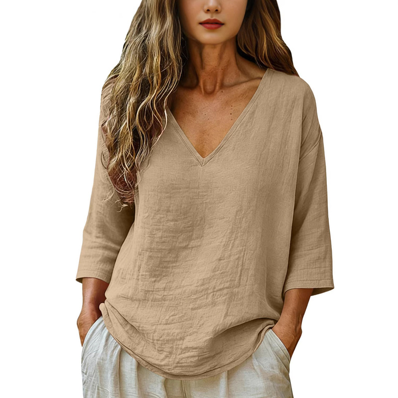Women V Neck Seven Quarter Sle - огляд і ціна Blouses
