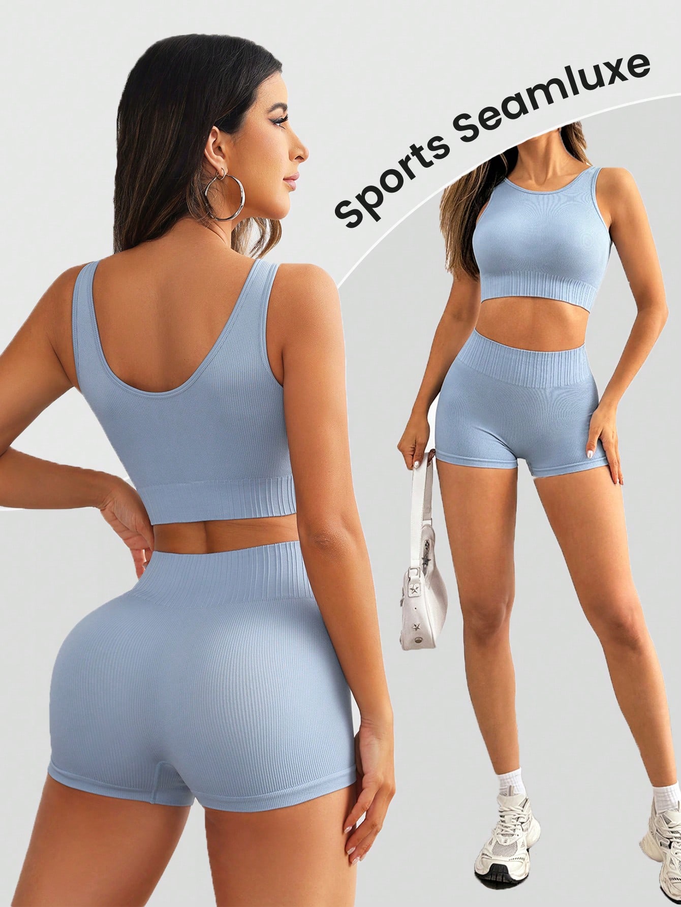 Women Seamless Ribbed Yoga Set - огляд і ціна Seamless Ribbed Workout Tank Top